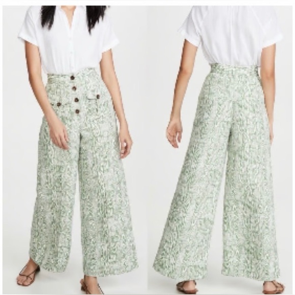 c/meo collective Pants - C/MEO COLLECTIVE Energised Wide-leg Pants In Ivy Woodgrain